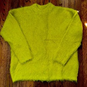 Bright lime fuzzy sweater